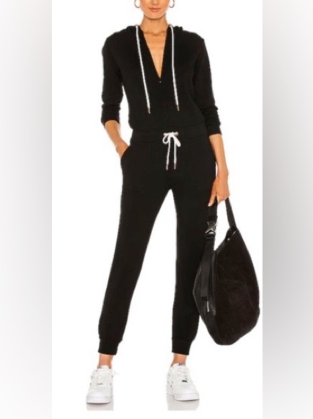 MONROW super soft hooded jumpsuit in CREAM